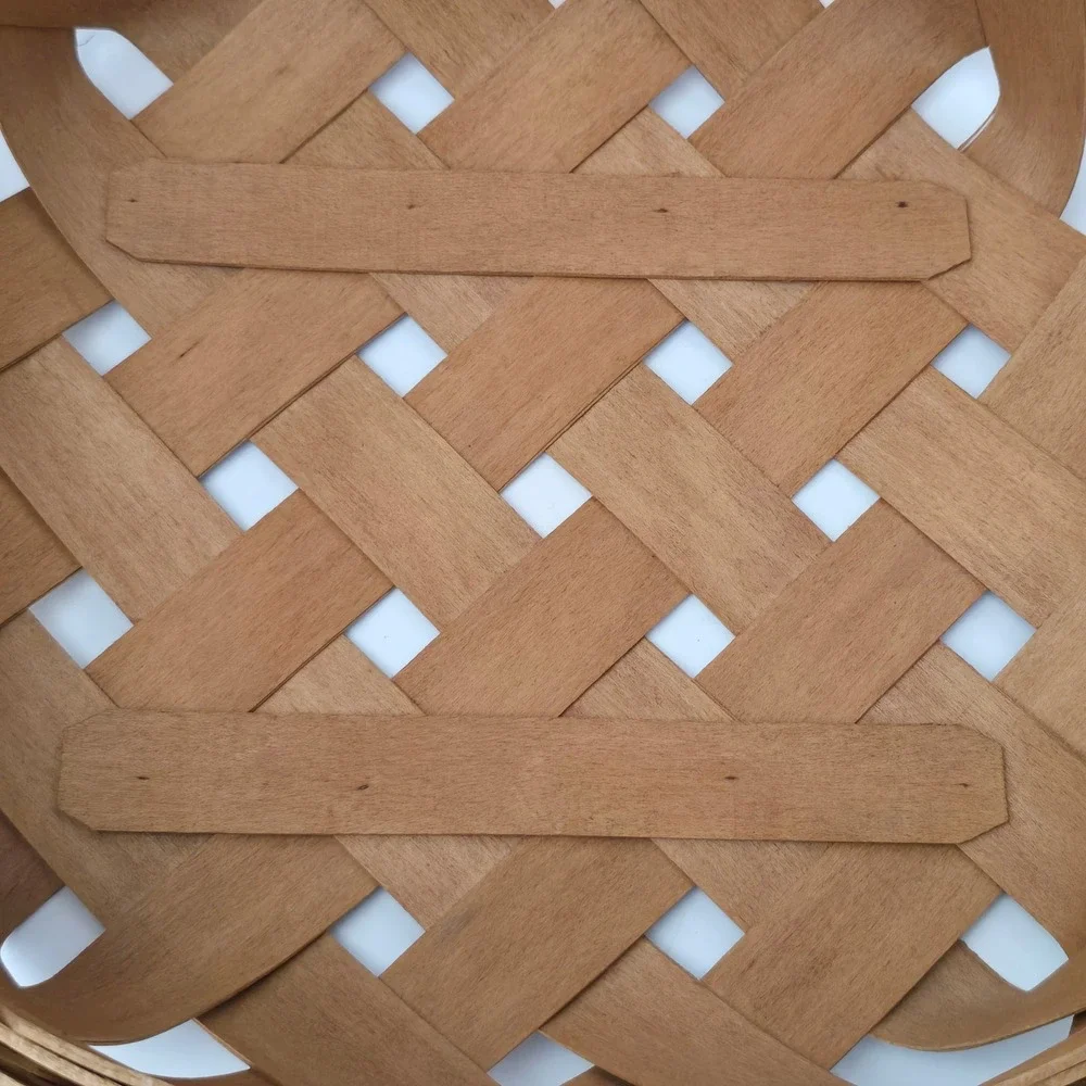 Longaberger Large Catch All Basket 2006 Navy Blue Liner Protector Brown Woven